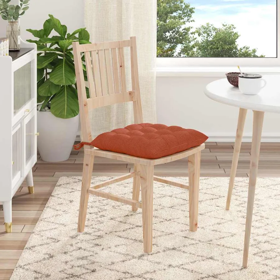 Coussins de siège 4 pcs Rouge orange 40 x 40 x 6 cm - 4