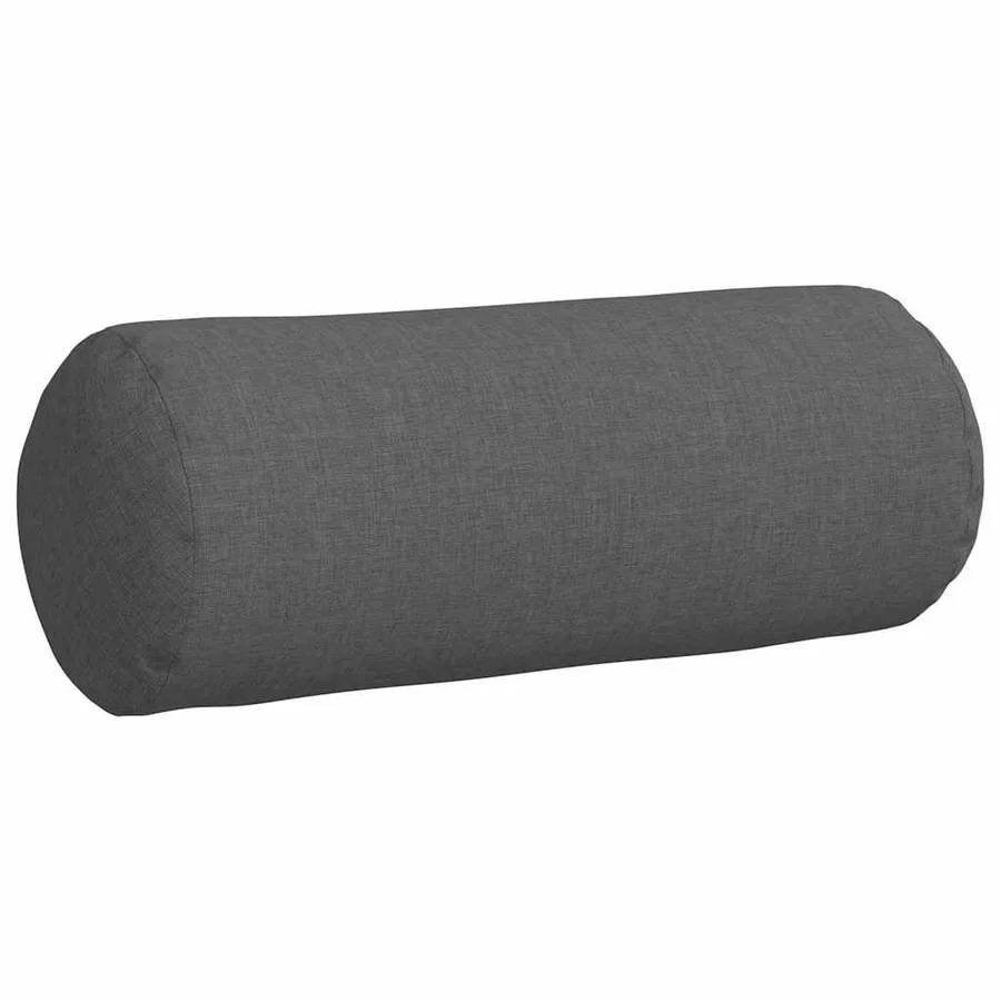 Coussins d'accent 2 pcs Gris foncé Ø 15 x 40 cm tissu - 5