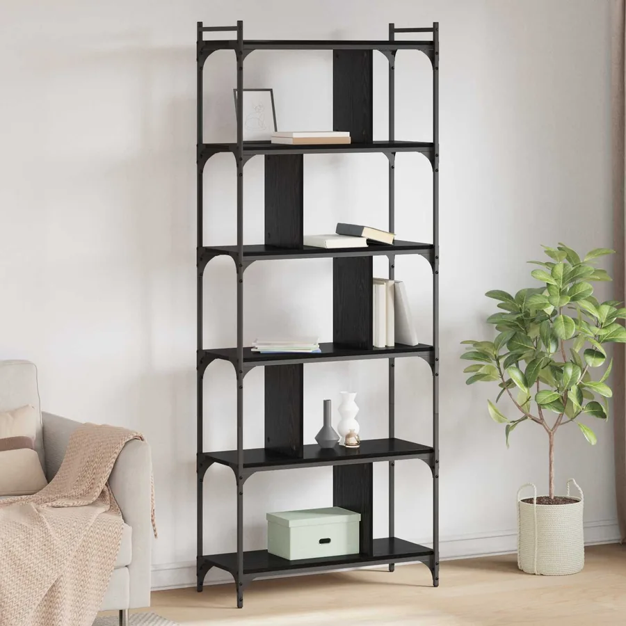 Bibliothèque Chêne noir 76 x 32 x 192 cm Bois d'ingénierie
