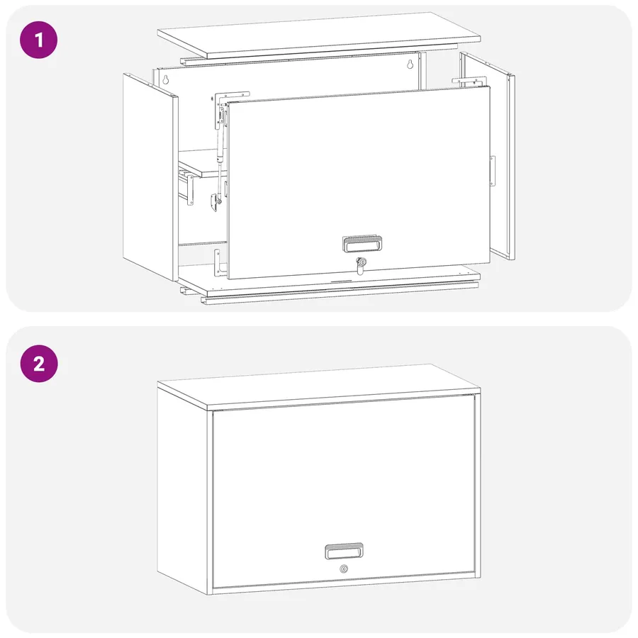 Armoire murale pour garage Vert olive 80 x 40 x 53 cm - 12