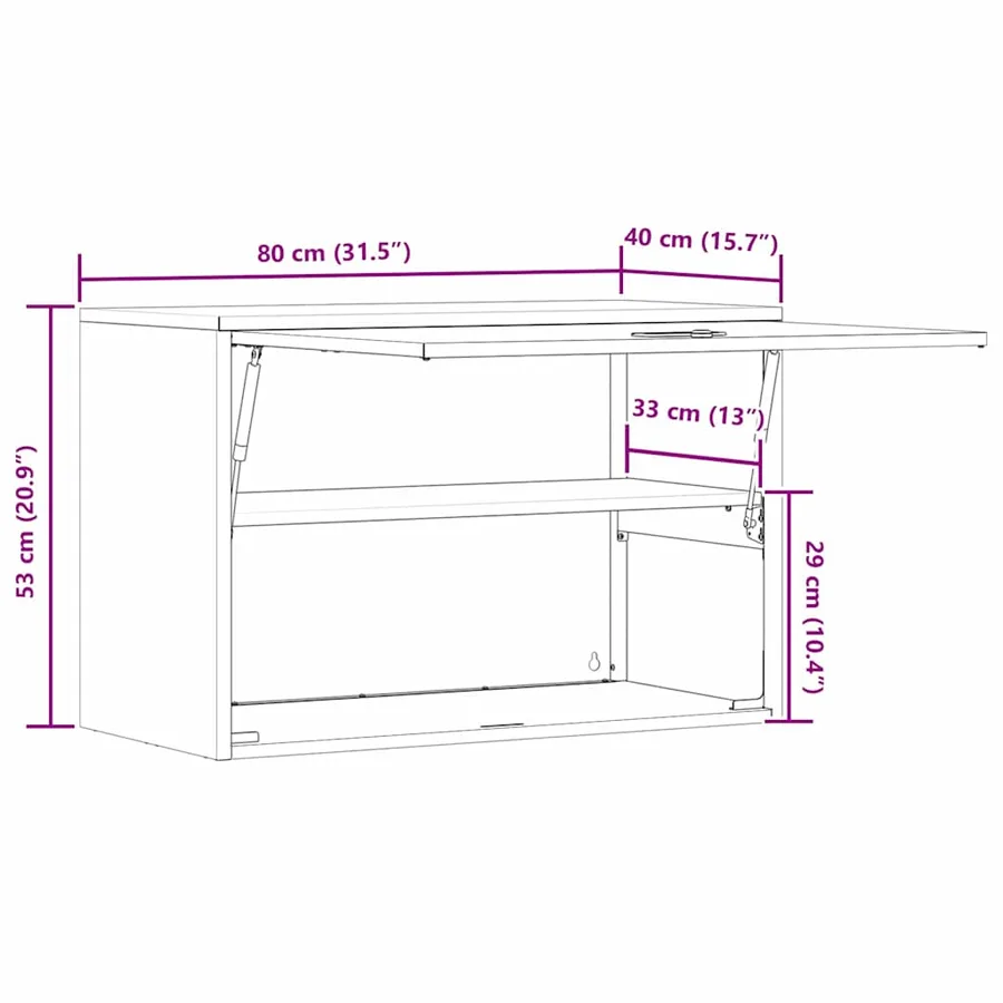 Armoire murale pour garage Vert olive 80 x 40 x 53 cm - 14