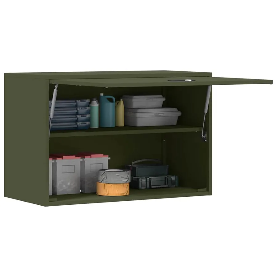 Armoire murale pour garage Vert olive 80 x 40 x 53 cm - 3