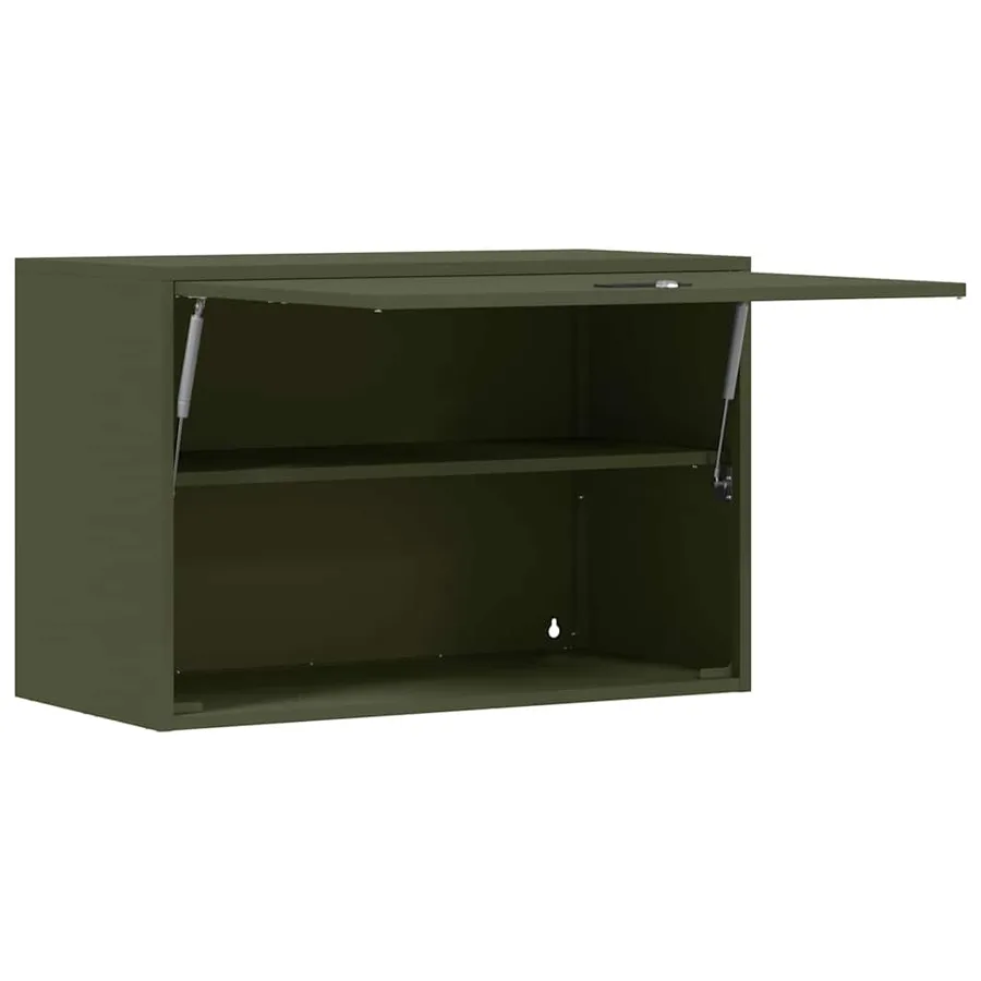 Armoire murale pour garage Vert olive 80 x 40 x 53 cm - 5