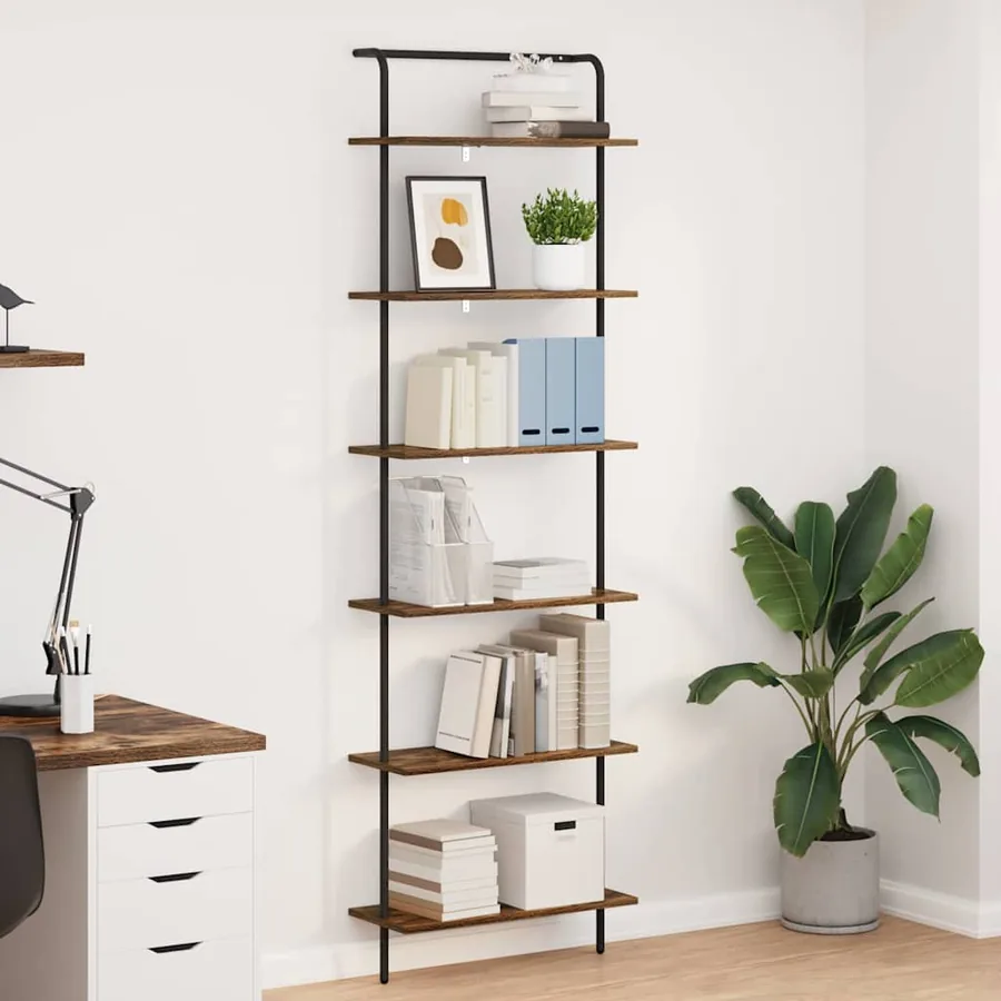 Étagère Chêne fumé 60 x 24 x 203 cm Bois d'ingénierie