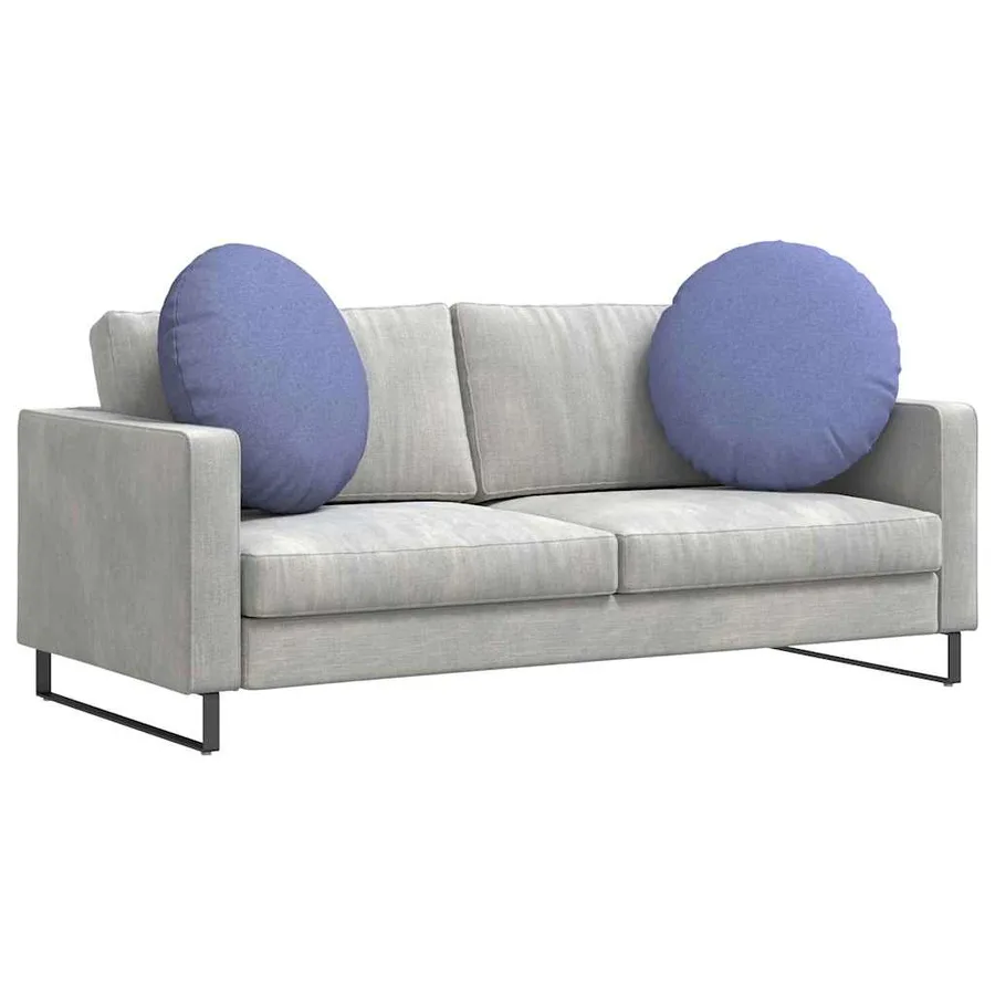 Coussins de siège 2 pcs Bleu denim Ø60 x 21 cm tissu - 3