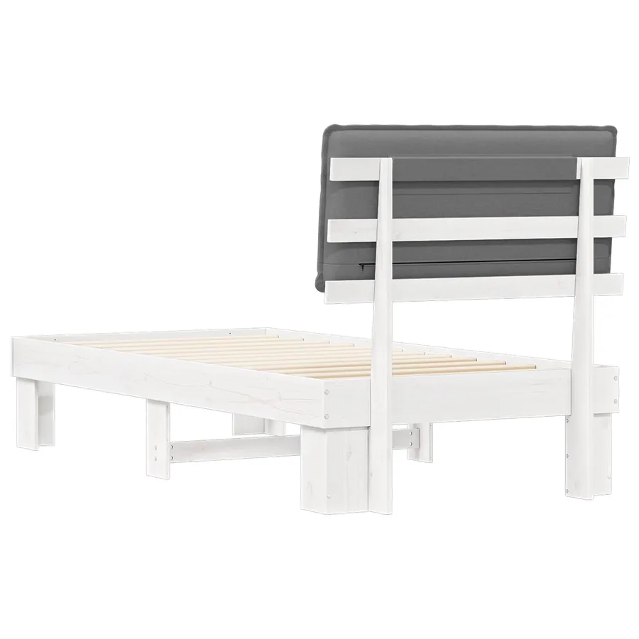 Cadre de lit avec tête de lit rembourrée Gris clair 75 x 190 cm - 7