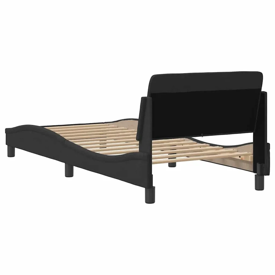 Cadre de lit avec tête de lit Dover noir 90x200 cm velours - 6