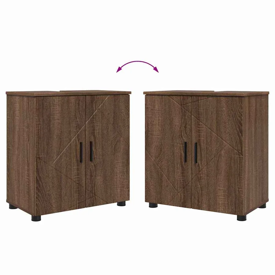 Ensemble de mobilier de salle de bain 2 pcs Chêne brun - 10