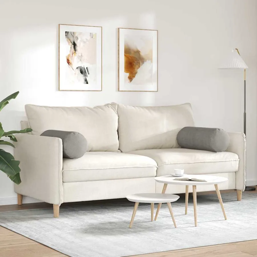 Coussins d'accent 2 pcs Gris clair Ø 25 x 70 cm - 4
