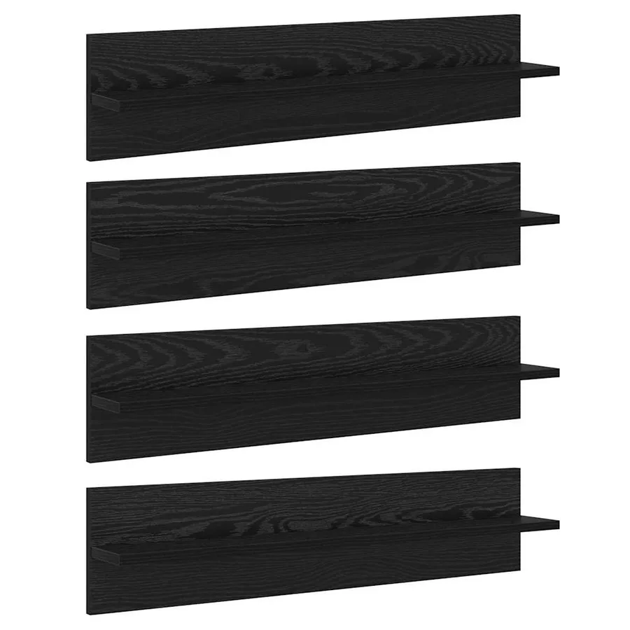 Étagères Murales 4 pcs Chêne noir 80 x 11,5 x 18 cm - 2
