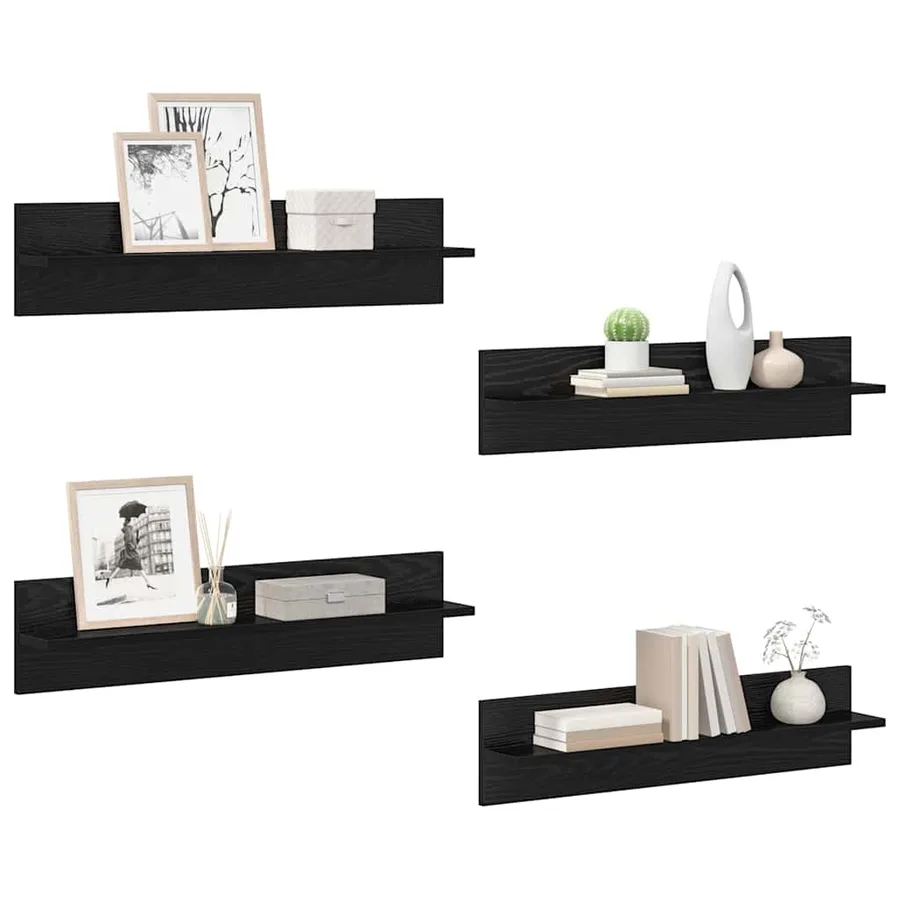 Étagères Murales 4 pcs Chêne noir 80 x 11,5 x 18 cm - 3