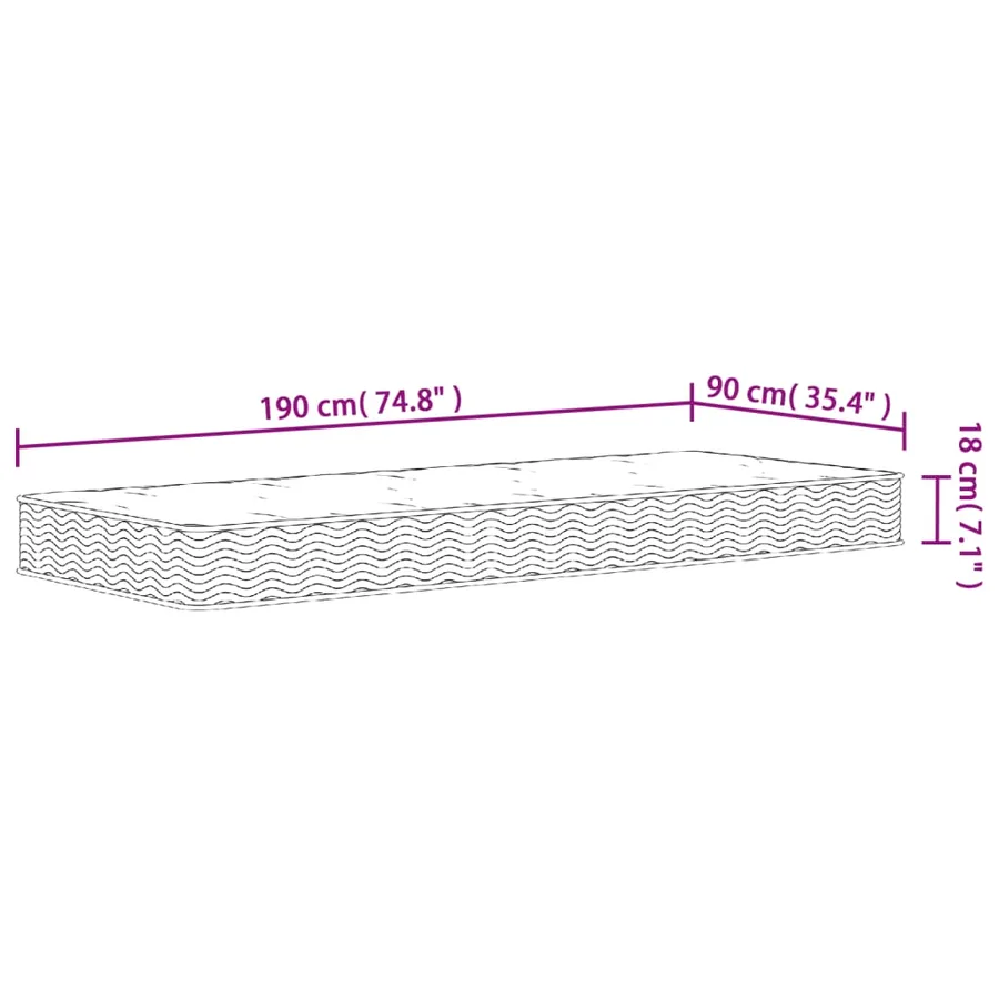 Matelas à ressorts bonnell moyen 90x190 cm - 9