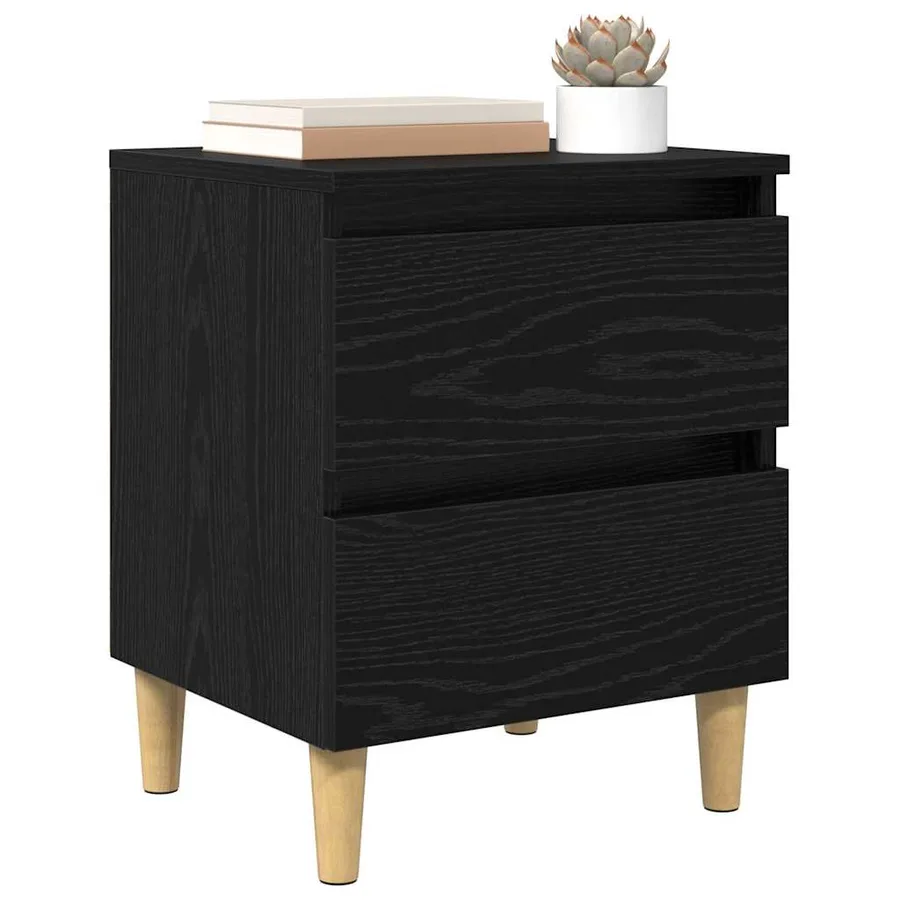 Meubles de lit avec tiroir 2 pcs Chêne noir 40 x 35 x 50 cm - 3