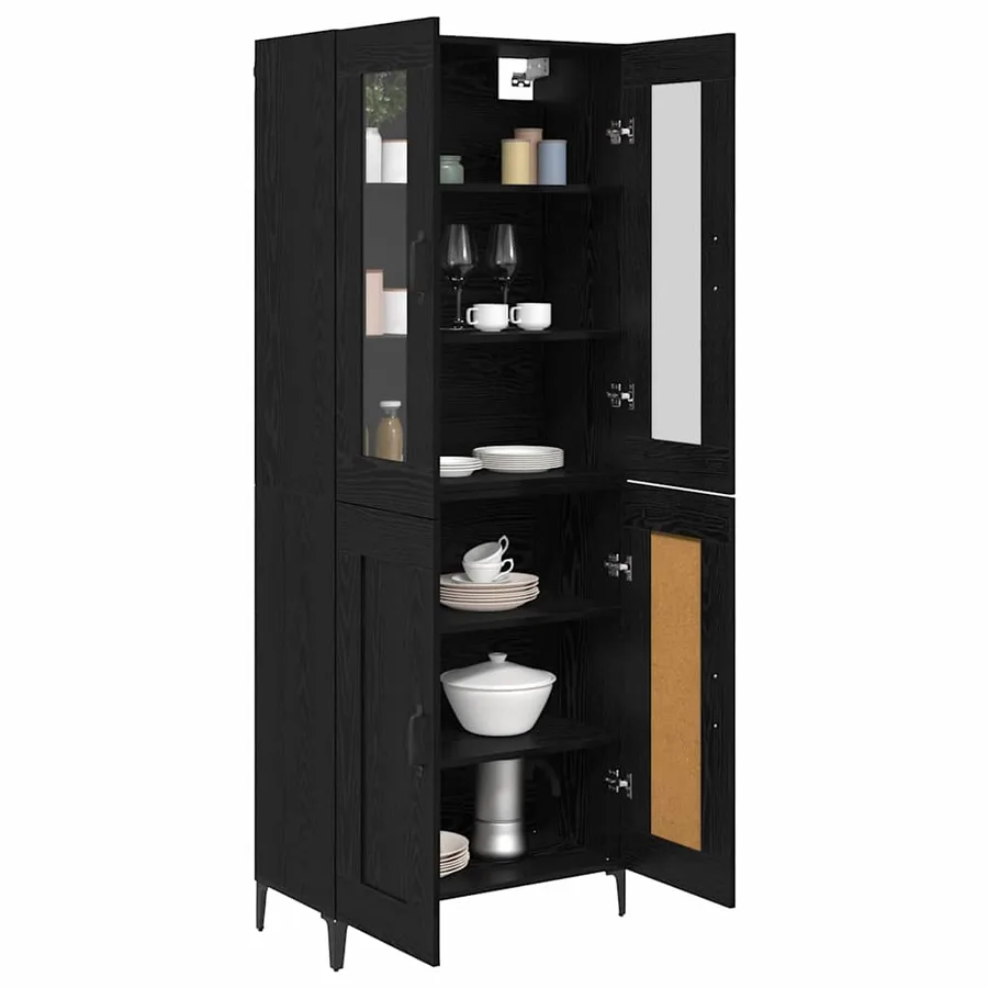 Haut Armoire Chêne noir 69,5 x 34 x 180 cm Bois d'ingénierie - 3