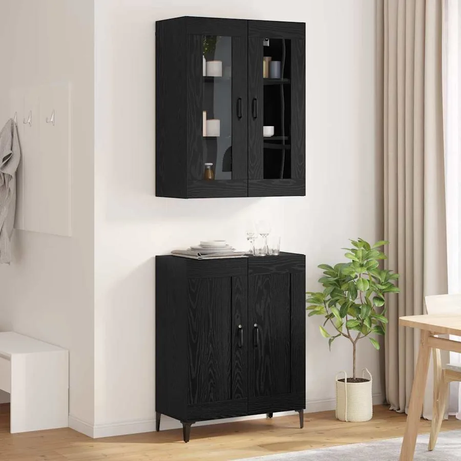 Haut Armoire Chêne noir 69,5 x 34 x 180 cm Bois d'ingénierie - 4