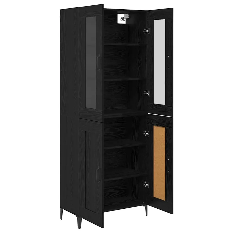 Haut Armoire Chêne noir 69,5 x 34 x 180 cm Bois d'ingénierie - 5