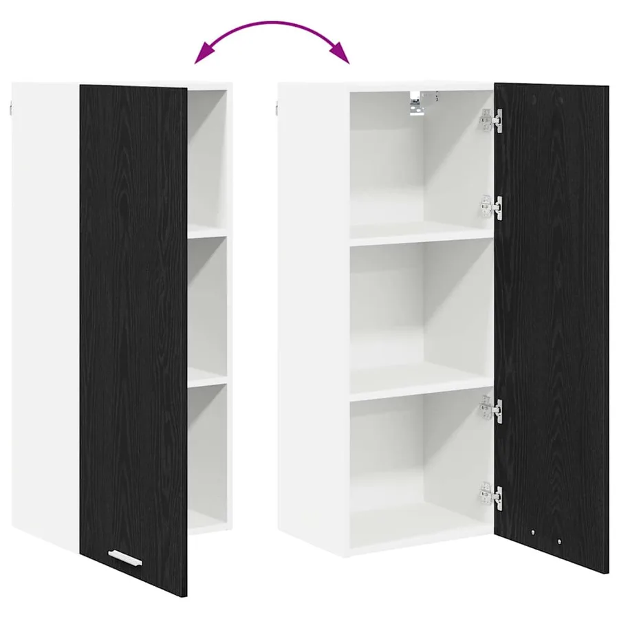 Armoire suspendue Chêne noir 40 x 31 x 100 cm Bois d'ingénierie - 11