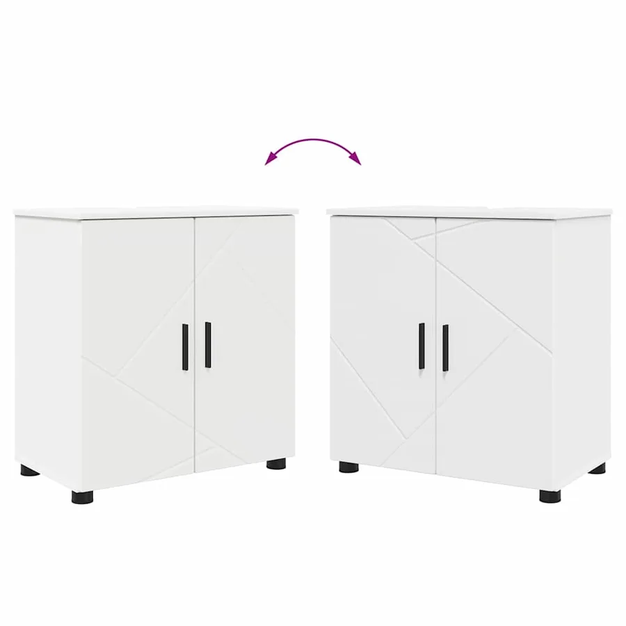 Ensemble de mobilier de salle de bain Montage mural 4 pcs Blanc - 11