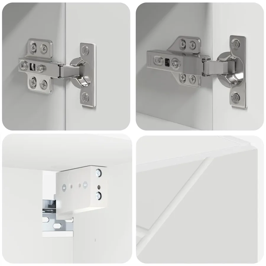 Ensemble de mobilier de salle de bain Montage mural 4 pcs Blanc - 8
