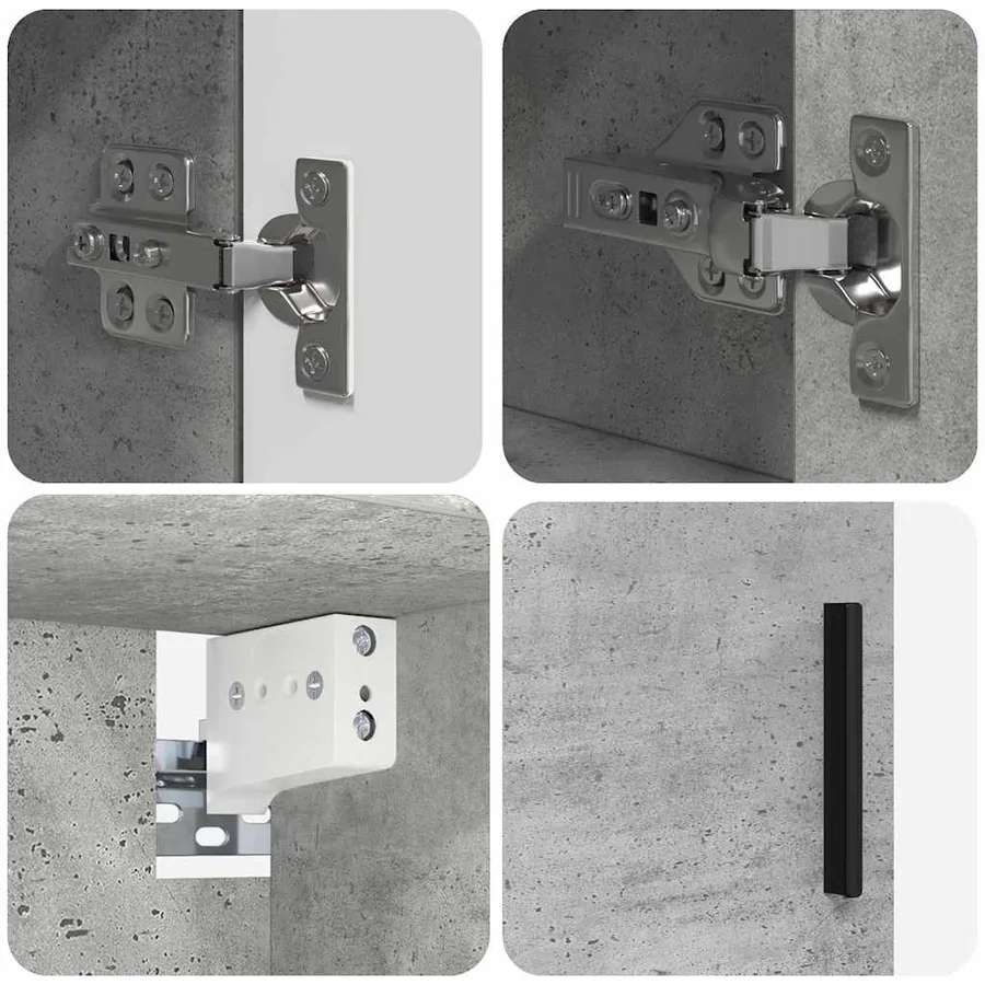 Ensemble de mobilier de salle de bain 5 pcs Gris béton - 11
