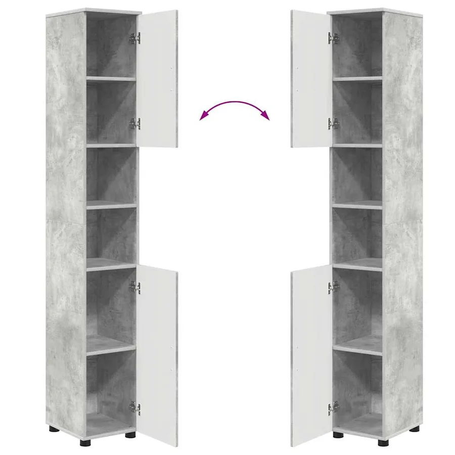 Ensemble de mobilier de salle de bain 5 pcs Gris béton - 15