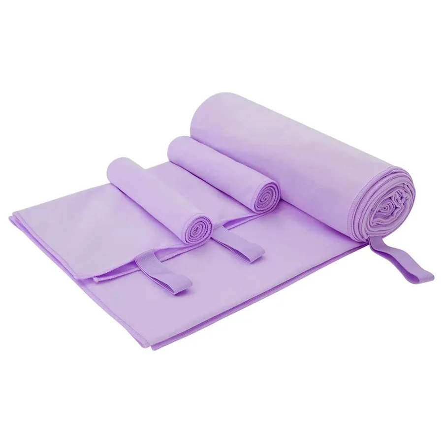 Set de serviettes de sport 3 pcs Violet Polyester et Polyamide