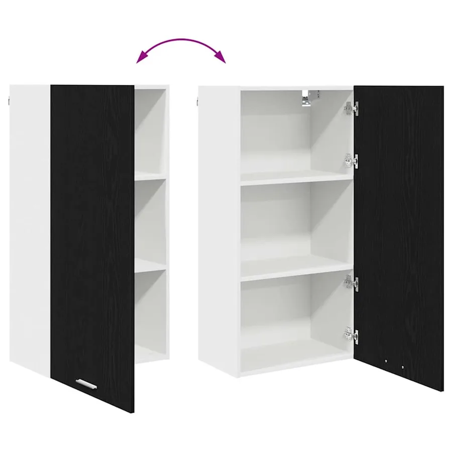 Armoire suspendue Chêne noir et Blanc 50 x 31 x 100 cm - 11