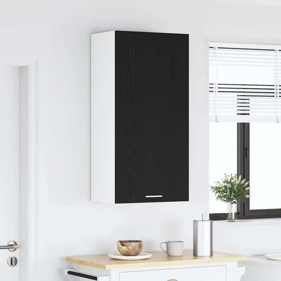 Armoire suspendue Chêne noir et Blanc 50 x 31 x 100 cm - 4