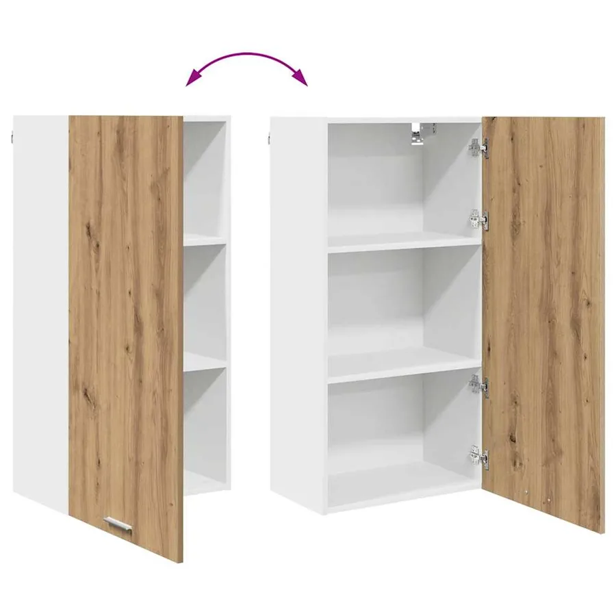 Armoire suspendue Chêne Artisan et Blanc 50 x 31 x 100 cm - 11