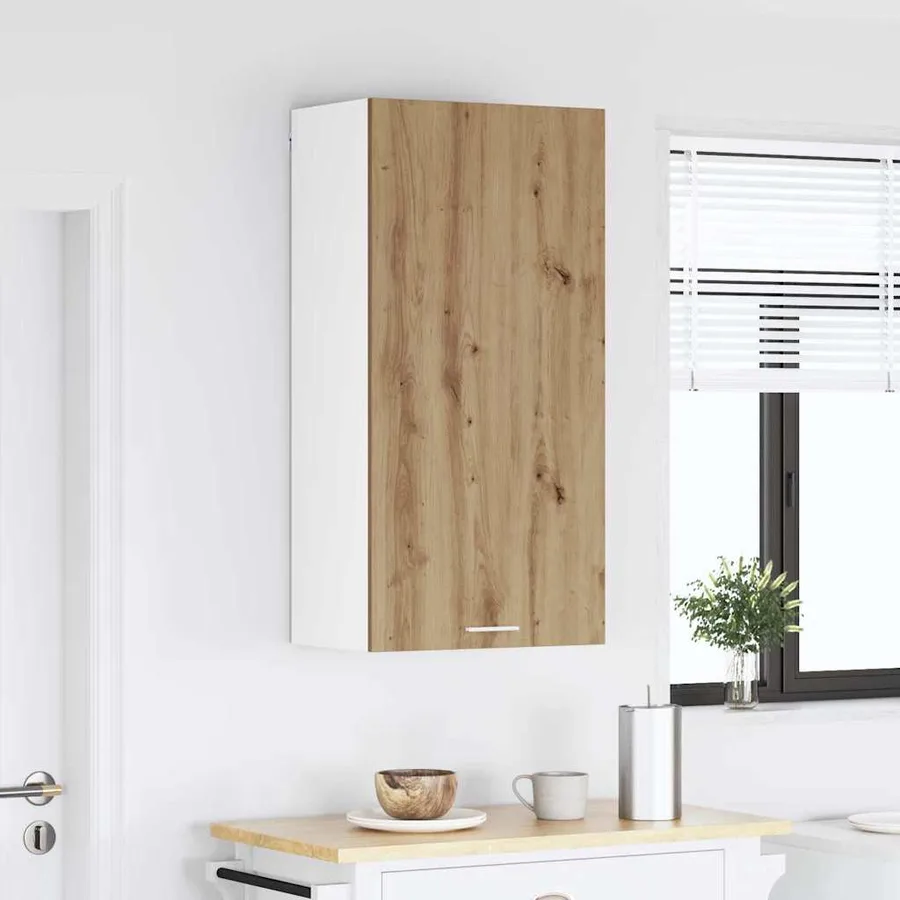 Armoire suspendue Chêne Artisan et Blanc 50 x 31 x 100 cm - 4