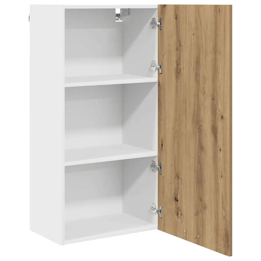 Armoire suspendue Chêne Artisan et Blanc 50 x 31 x 100 cm - 5