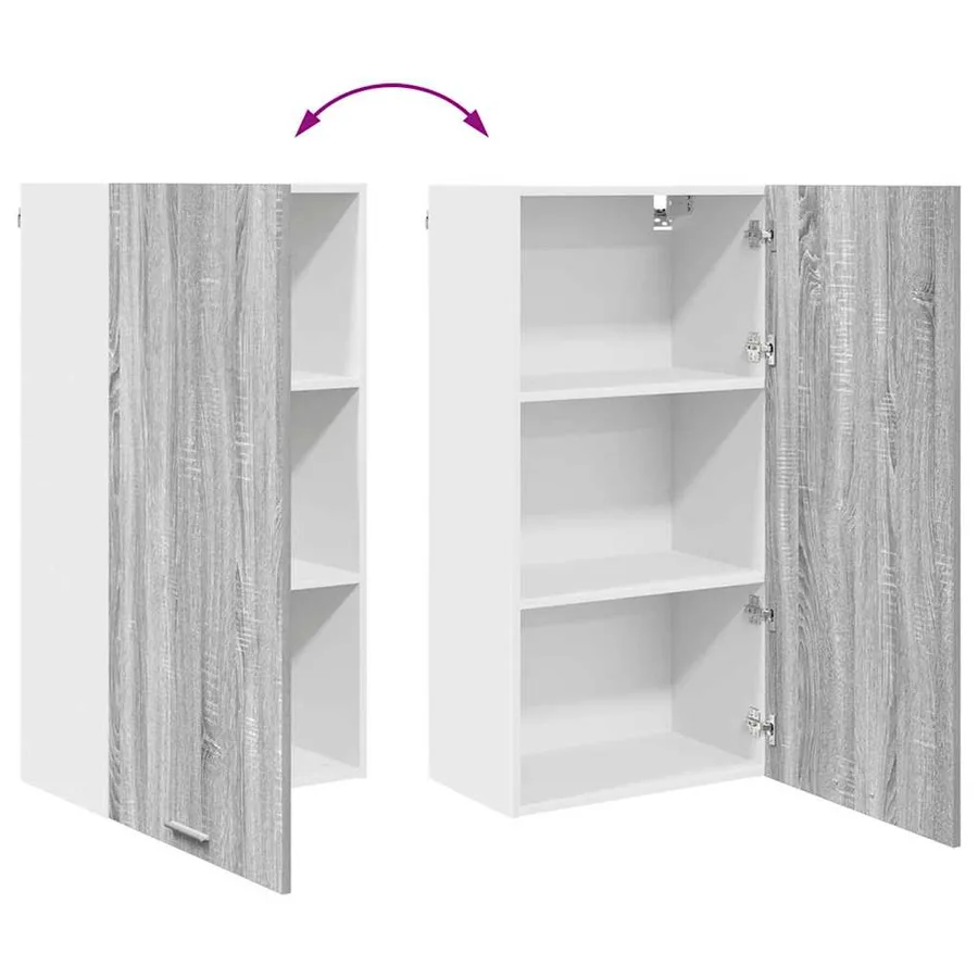 Armoire suspendue Gris Sonoma et Blanc 50 x 31 x 100 cm - 11