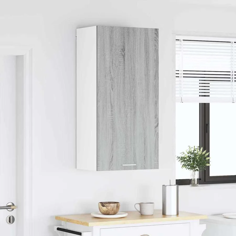 Armoire suspendue Gris Sonoma et Blanc 50 x 31 x 100 cm - 4
