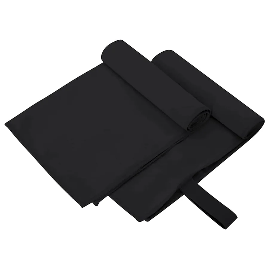 Serviettes de sport 2 pcs Noir 50 x 30 cm