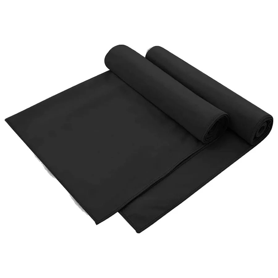 Serviettes de chaise d'extérieur 2 pcs Noir 130 x 60 cm - 2