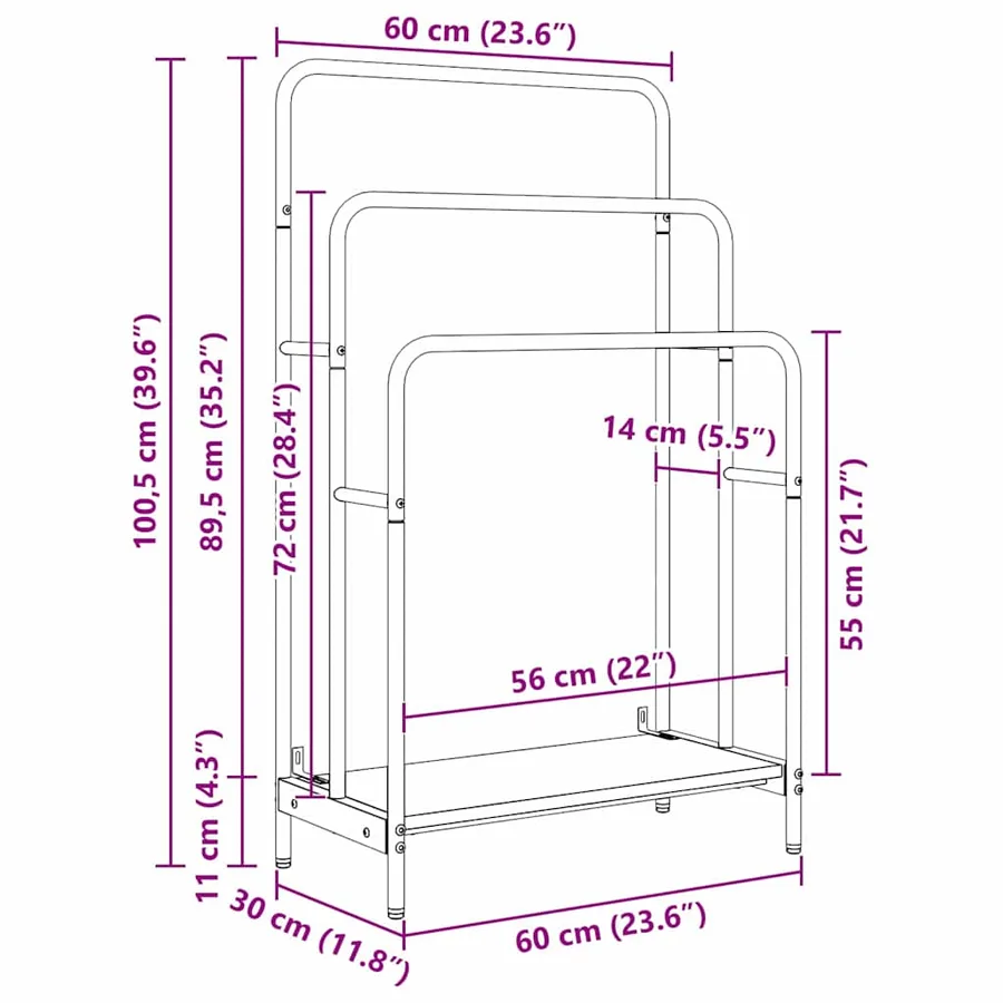 Porte-vêtements avec étagère Chêne artisanal 60 x 30 x 100,5 cm - 13