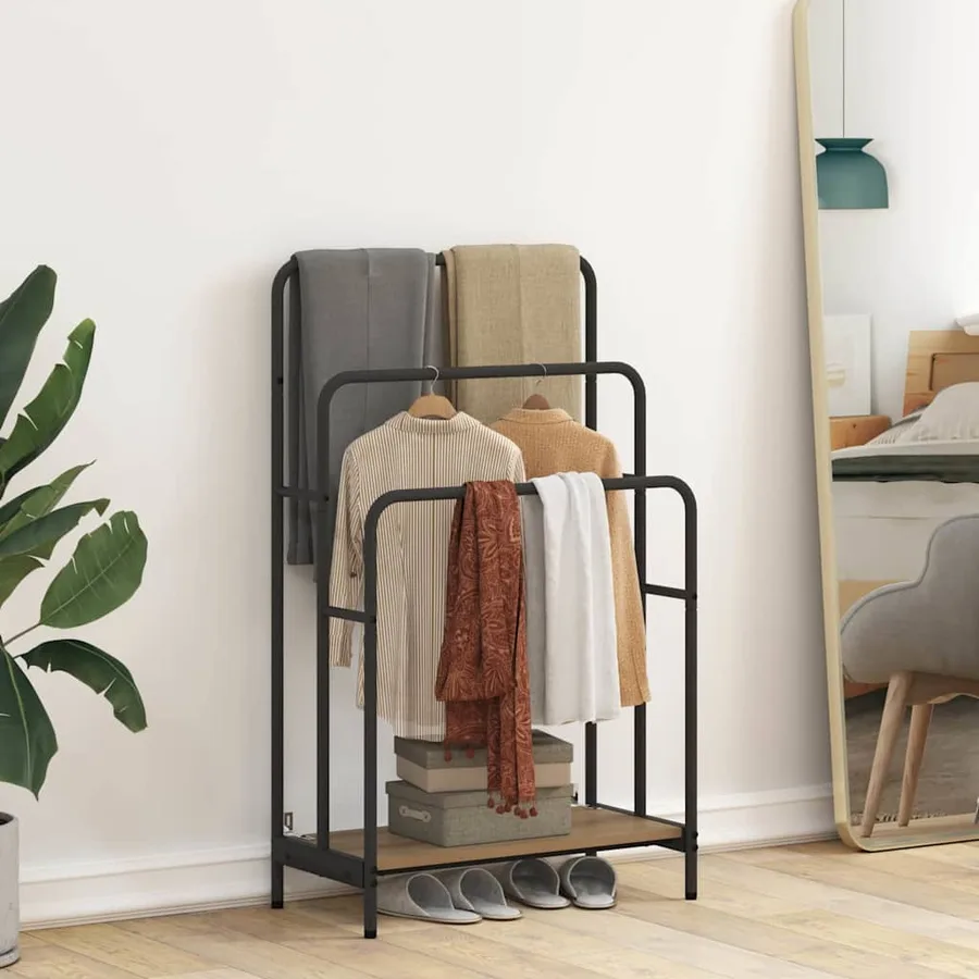 Porte-vêtements avec étagère Chêne artisanal 60 x 30 x 100,5 cm - 4