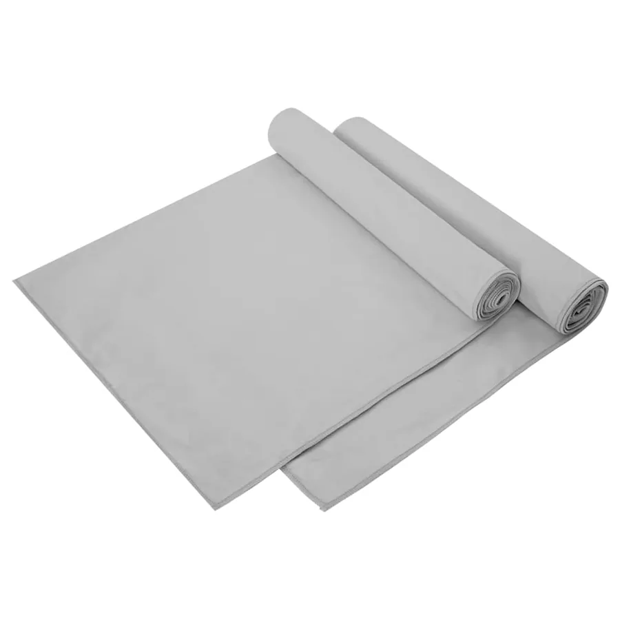 Serviettes de sport 2 pcs Gris 140 x 70 cm