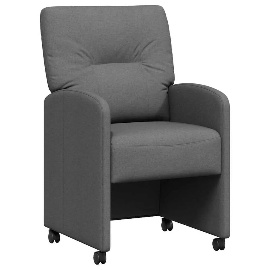 Chaises de Salle à Manger avec Roues 2 pcs Gris foncé tissu - 2
