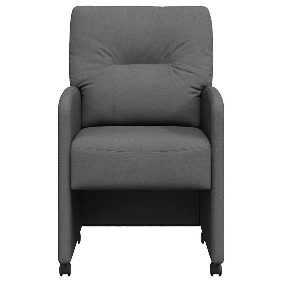 Chaises de Salle à Manger avec Roues 2 pcs Gris foncé tissu - 4