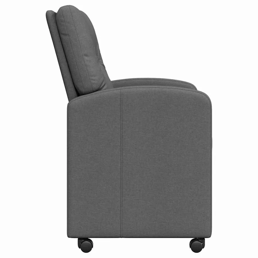 Chaises de Salle à Manger avec Roues 2 pcs Gris foncé tissu - 5