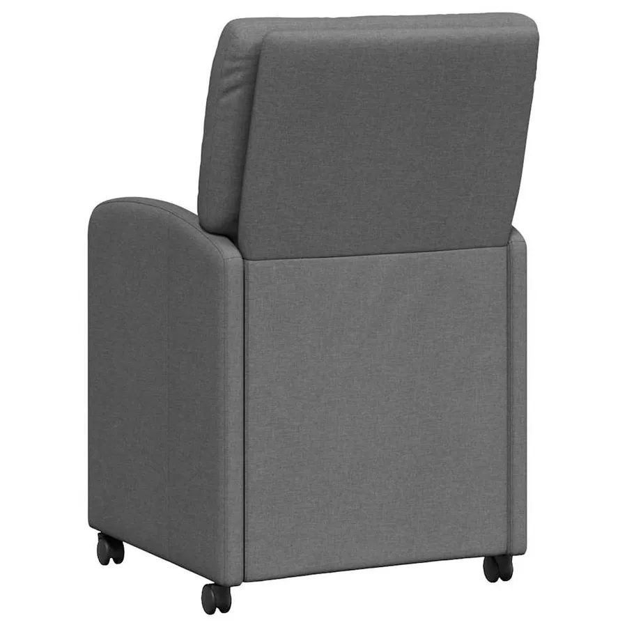Chaises de Salle à Manger avec Roues 2 pcs Gris foncé tissu - 6