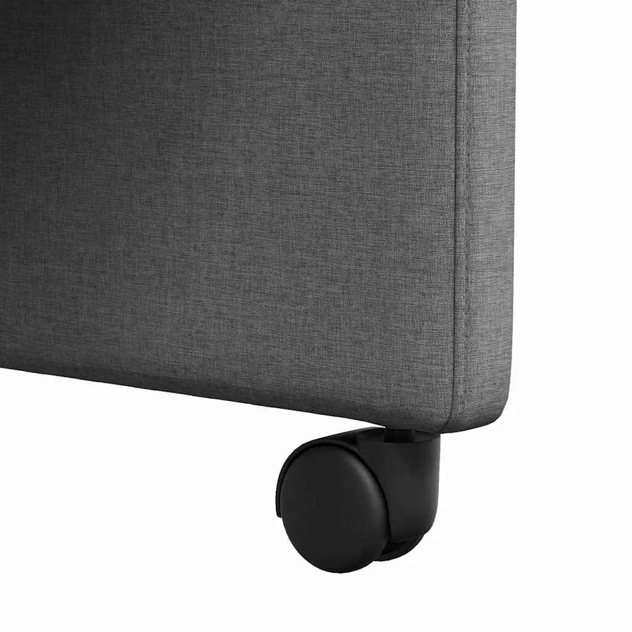 Chaises de Salle à Manger avec Roues 2 pcs Gris foncé tissu - 9