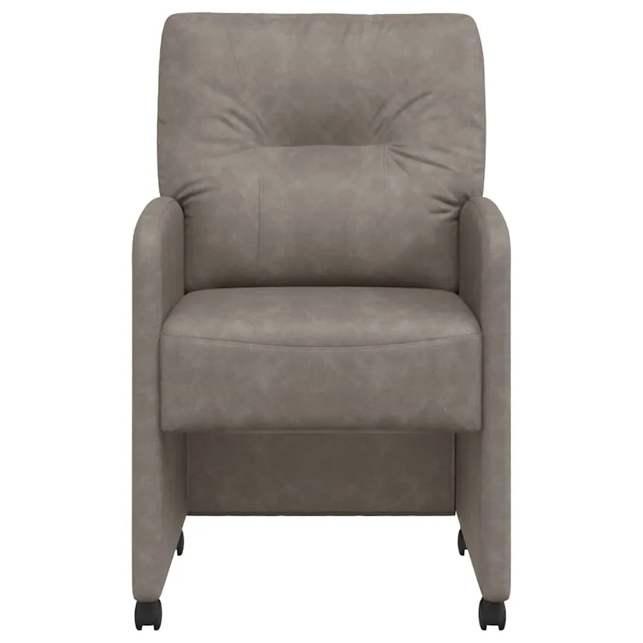 Chaises de Salle à Manger avec Roues 2 pcs Gris 57 x 67 x 95 cm - 4