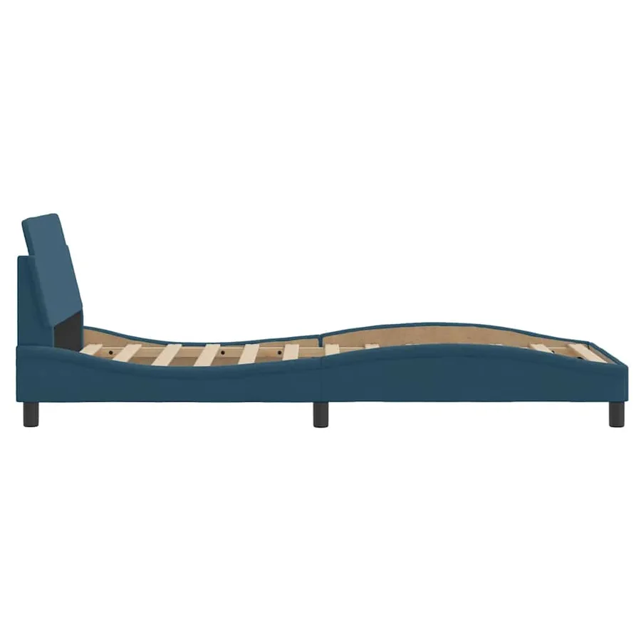 Cadre de lit avec tête de lit Dover bleu 90x200 cm velours - 5