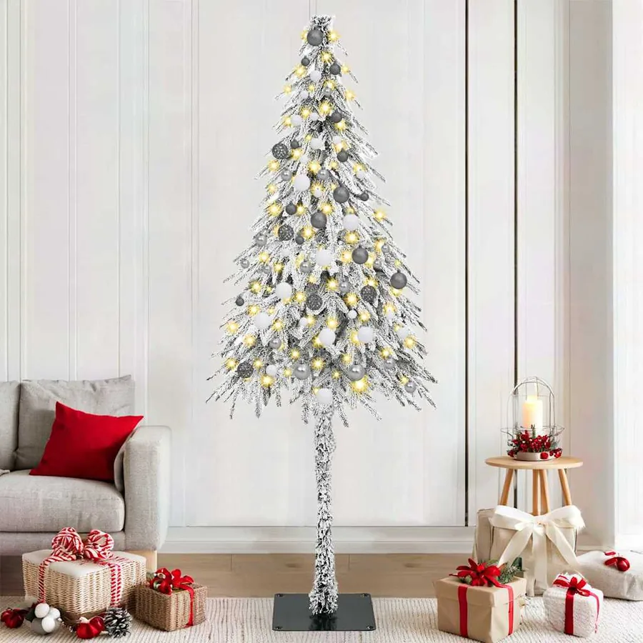 Sapin de Noël avec 300 LED Blanc 210 cm PE et Acier