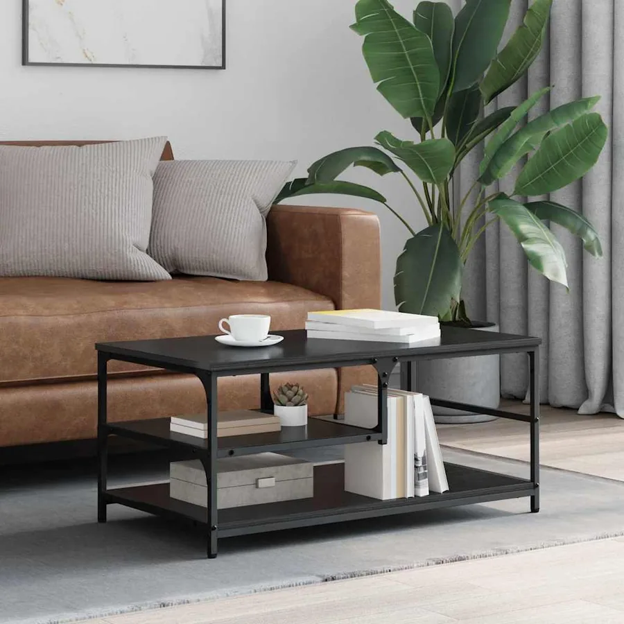 Table basse Chêne noir 90 x 49 x 40 cm Bois d'ingénierie