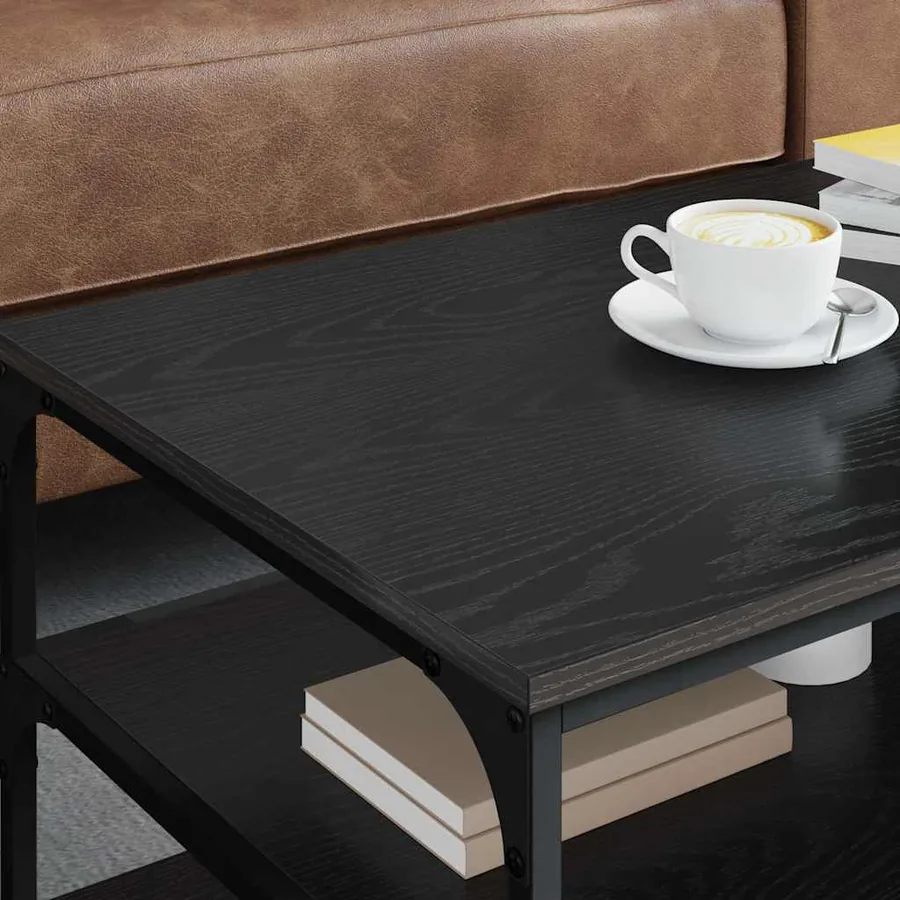 Table basse Chêne noir 90 x 49 x 40 cm Bois d'ingénierie - 4