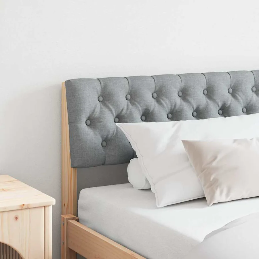 Tête de lit capitonnée Gris clair 180 cm Pin massif