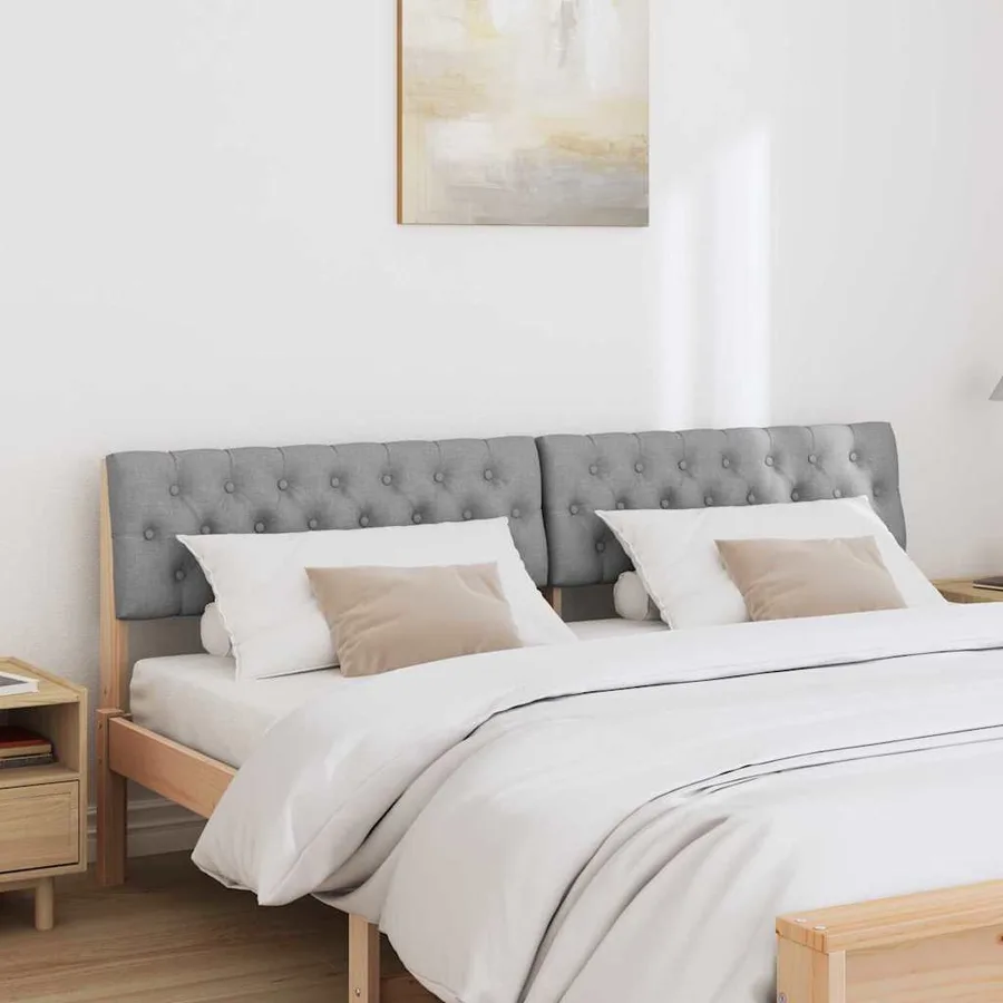 Tête de lit capitonnée Gris clair 180 cm Pin massif - 3
